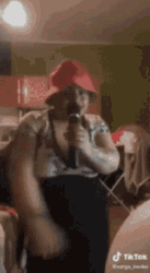 Fat Lady Singing Tiktok Dancing Hands Up GIF