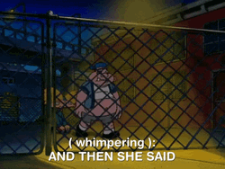 Fat Man Behind Boarders GIF