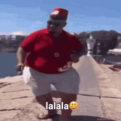 Fat Man Dancing With Lalala GIF