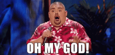 Fat Man Holding Microphone Saying Oh My God GIF