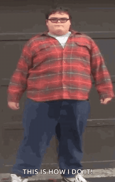 Fat Man In Red Plaid Shirt And Sunglasses GIF