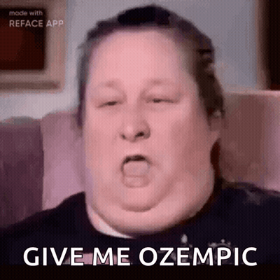 Fat Man Making Funny Face Saying Give Me Ozempic GIF