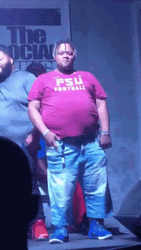 Fat Man On The Stage GIF