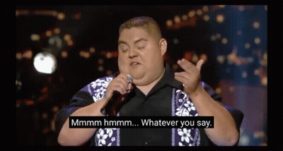 Fat Man Singing Into Microphone Says Whatever You Say GIF