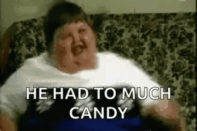 Fat Man Sitting On Couch With Mouth Open GIF