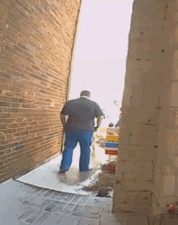 Fat Man Slip On Wet Floor  GIF