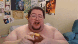Fat Man Speed Eating GIF