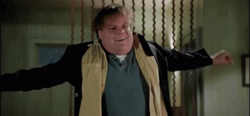 Fat Man Standing Arms Out GIF