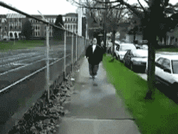 Fat Man Tripped On Sidewalk GIF