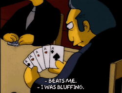 Fat Tony Folded Cards Beat Me GIF
