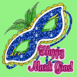 Fat Tuesday Happy Mardi Gras Glittery Mask GIF