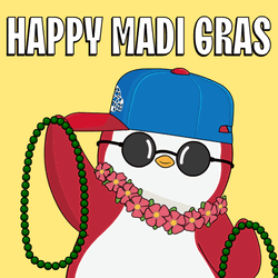 Fat Tuesday Happy Mardi Gras Pudgy Penguin GIF