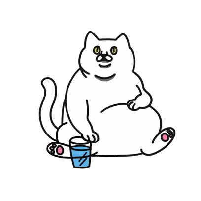 Fat White Cat Sitting Next To Trash Can Wut Sticker