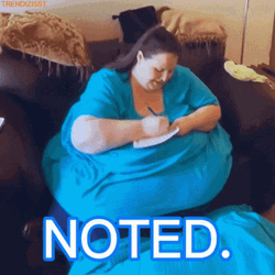 Fat Woman Taking Notes Noted GIF