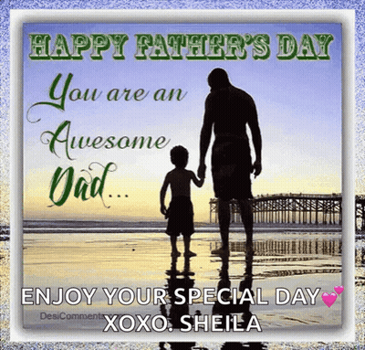 Father And Son Holding Hands On Father's Day GIF