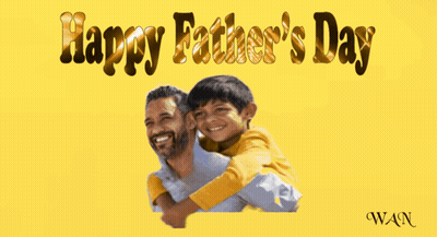 Father's Day Card With Man Carrying Child GIF