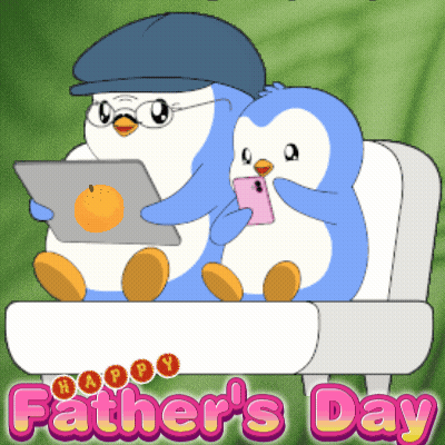 Father's Day Card With Penguins GIF