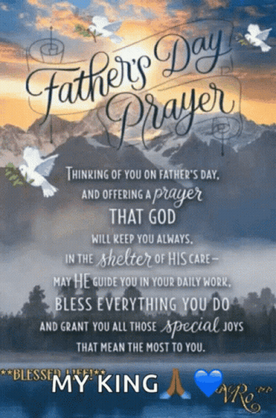 Father's Day Prayer With Mountains And Doves GIF