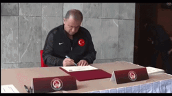 Fatih Terim Football Contract Signing GIF