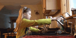 Faucet Broke Kid Try Cover Water Pouring GIF