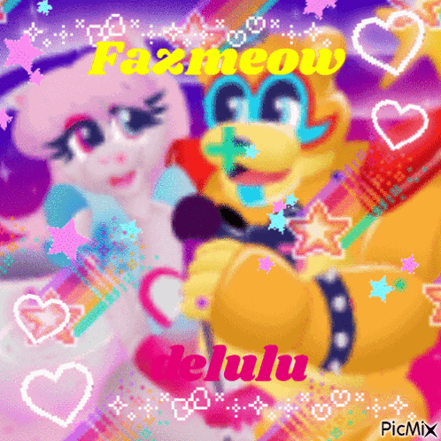 Fazecow And Jelulu With Hearts And Stars GIF