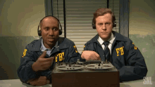Fbi Agents Listening Chris Redd Alex Moffat Snl GIF