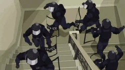 Fbi Open Up Police Anime Stairs Running GIF