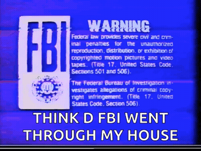 FBI Warning On Blue Background GIF