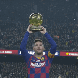 FC Barcelona Championship Trophy Lionel Messi GIF
