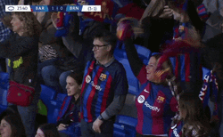 FC Barcelona Fans Synchronized Flag Twirling GIF