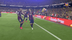 FC Barcelona Hugging Team Support GIF