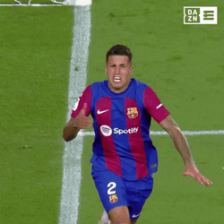 FC Barcelona João Cancelo Chest Pump Celebration GIF
