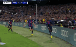 FC Barcelona Jumping Chest Bump Celebration GIF