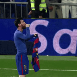 FC Barcelona Lionel Messi Acknowledging Fans GIF