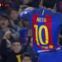 FC Barcelona Lionel Messi Jumping For Joy GIF