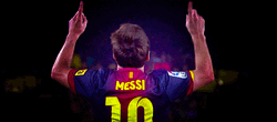 FC Barcelona Lionel Messi Pointing Up GIF