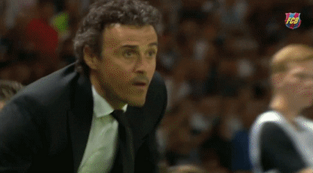 FC Barcelona Luis Enrique Manager Jumping For Joy GIF