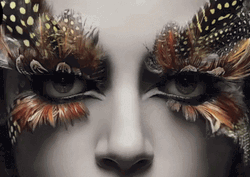Feather-Like Fake Eyelashes GIF
