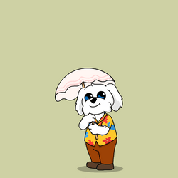 February BoDoggos Holding Umbrella GIF