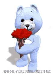 Feel Better Rose Bear GIF