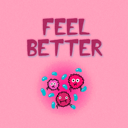 Feel Better Soon Virus Cartoon GIF