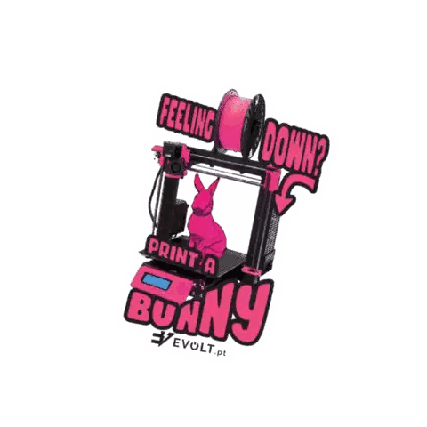 Feeling Down 3D Printer Printing Bunny Sticker