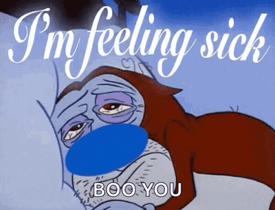 Feeling Sick Cartoon Character GIF