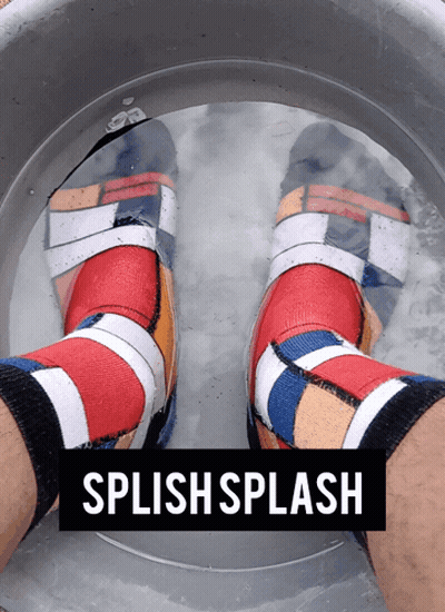Feet In Bucket Of Water Splish Splash GIF