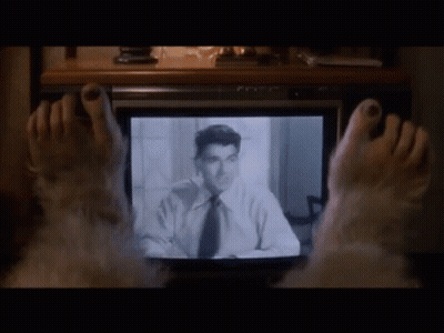 Feet On TV Watching Man GIF