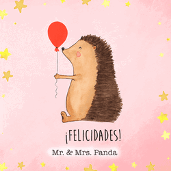 Felicidades Cute Hedgehog Cartoon Greeting GIF