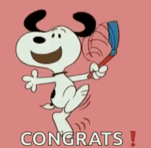 Felicidades Happy Snoopy Dog Congrats