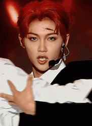 Felix Stray Kids Singing Performance GIF
