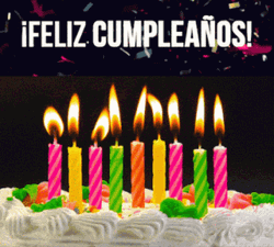 Feliz Cumpleaños Colorful Candles GIF