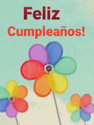 Feliz Cumpleaños Flower Wind Spinner GIF